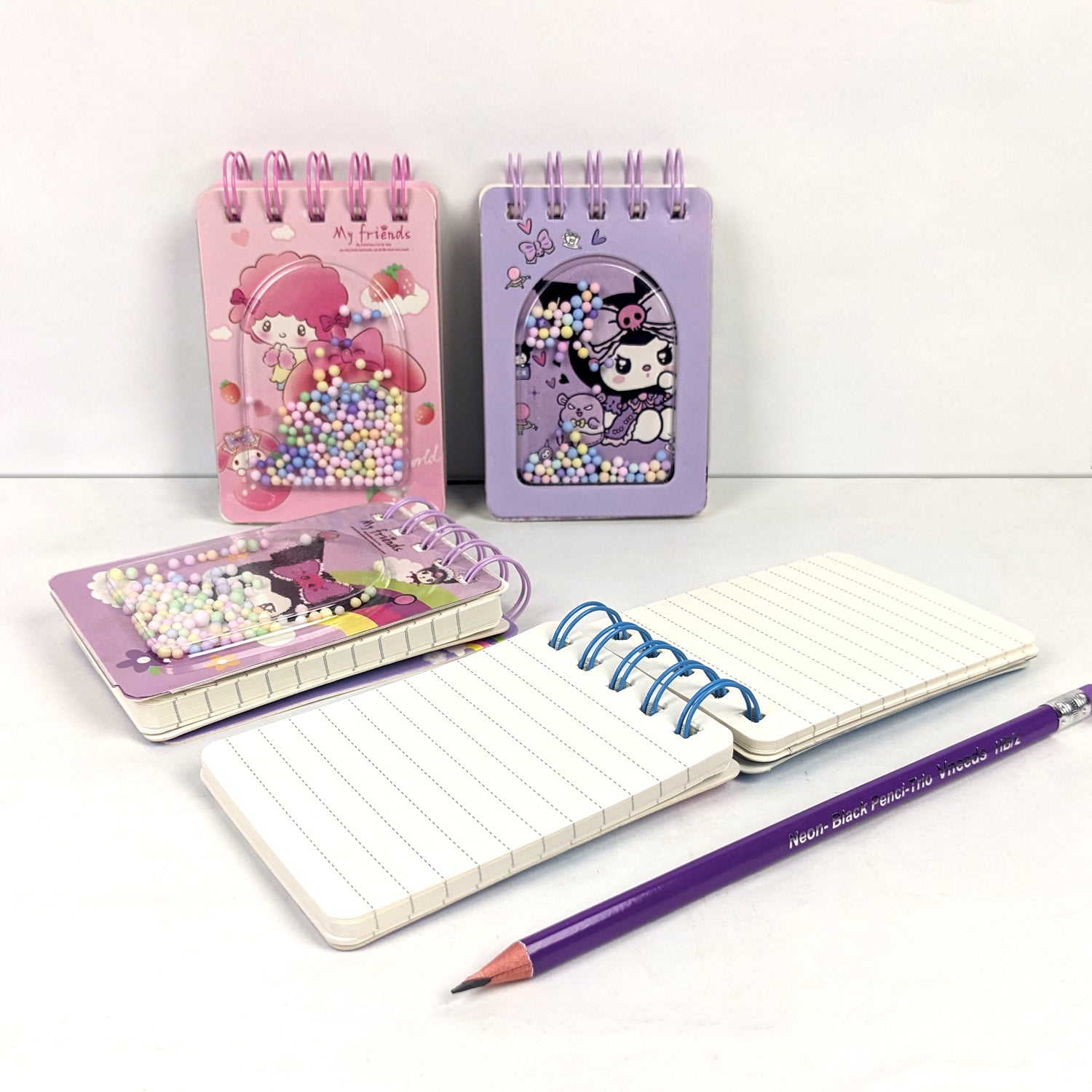 Sanrio Bubble Bead Spiral Mini Notebook - Fun Diary for Kids