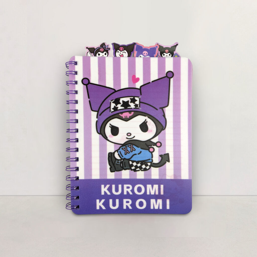 A5 Size Kuromi Style Rollover Coil Line Notebook