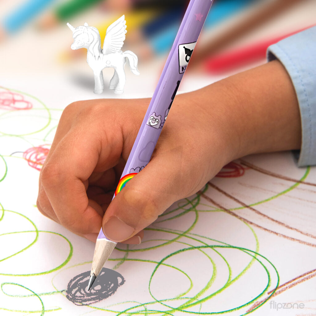Unicorn Writing Pencils Pack of 12 with Eraser and Sharpeners