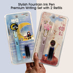 Stylish Fountain Ink Pen – Premium Writing Set with 2 Refills