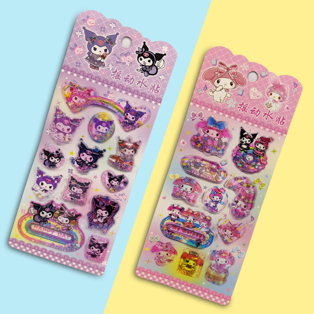 Sanrio Themed 3D Water Shake Stickers for Kids
