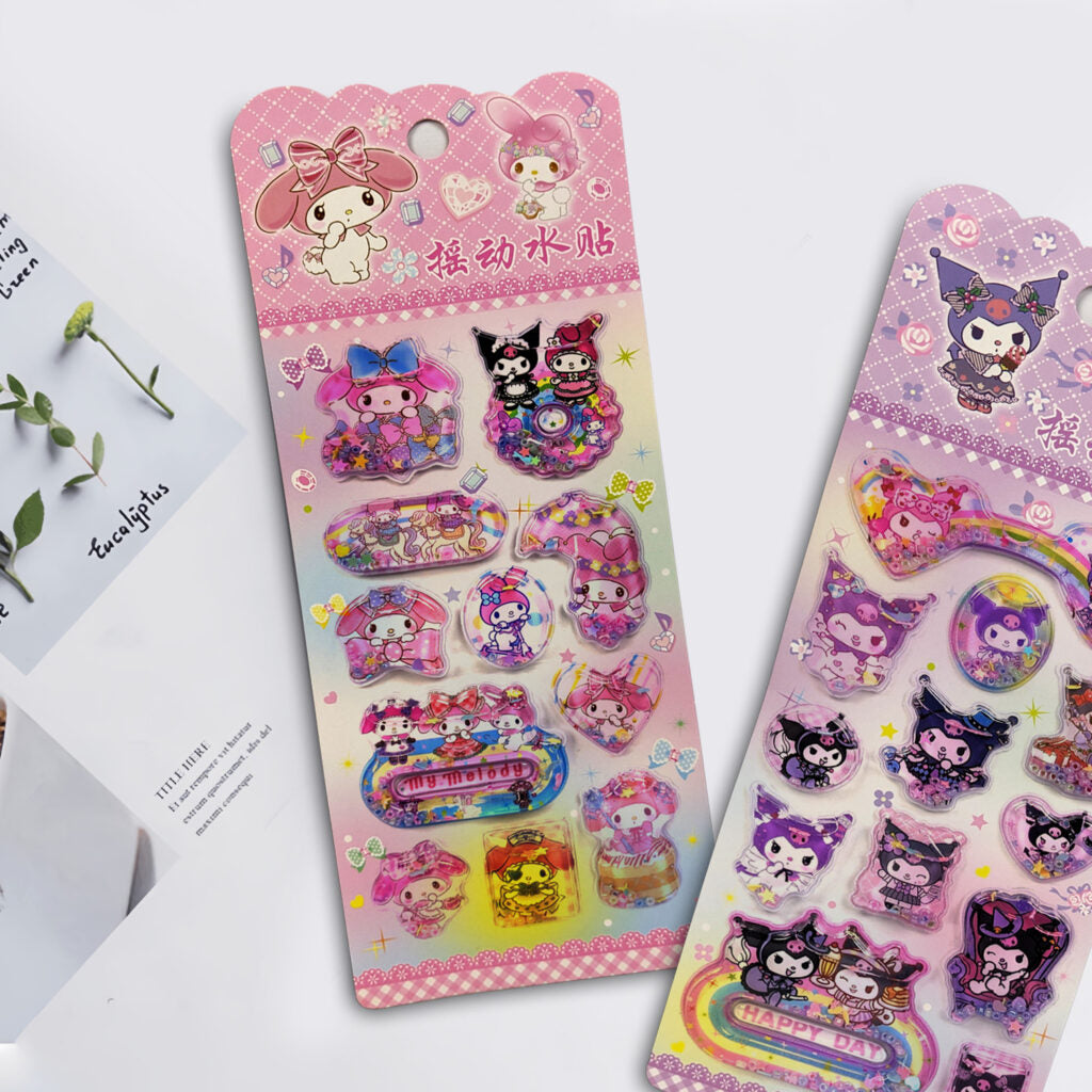 Sanrio Themed 3D Water Shake Stickers for Kids