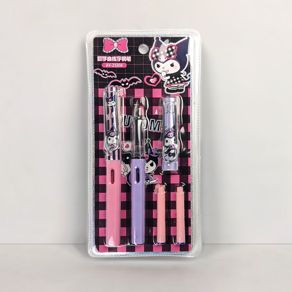 Kuromi-themed Fountain Ink Pen Set – 2 Pen and 2 Refills