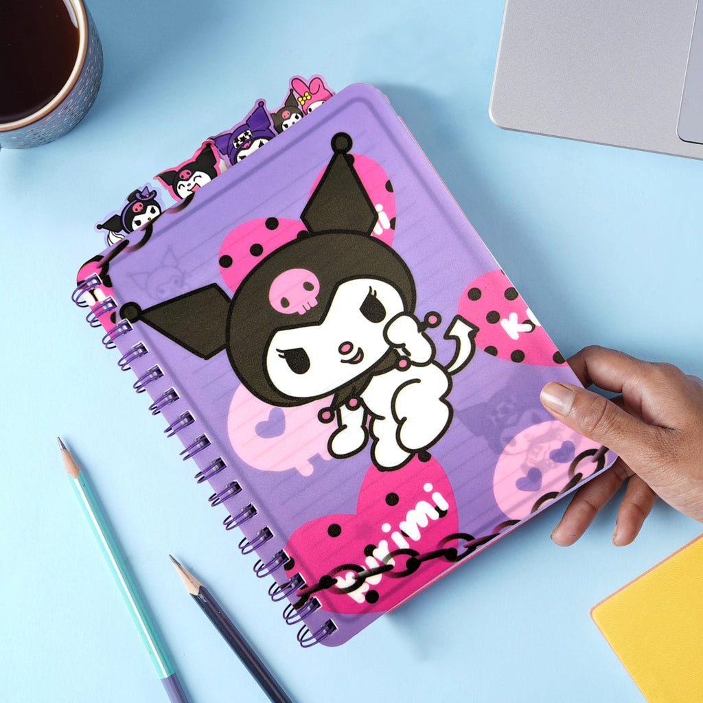 A5 Size Kuromi Style Rollover Coil Line Notebook