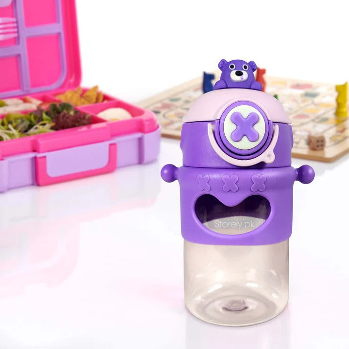 Bear Bottle with Straps - Purple