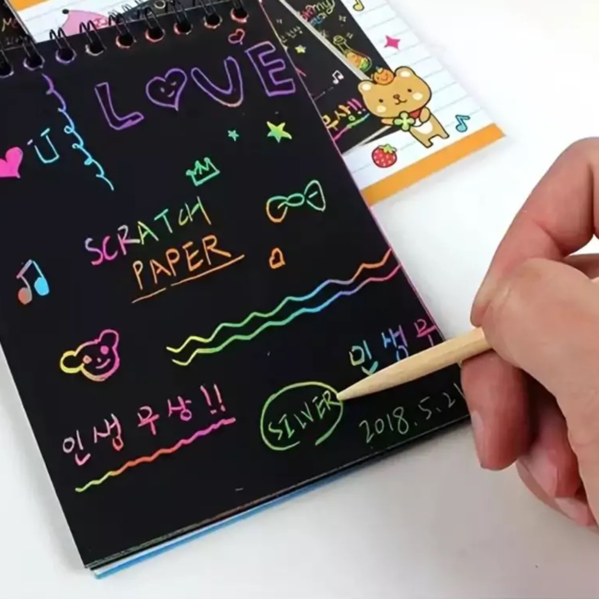 Scratch Art Notepad for Kids Large Size 10 Scratch Sheets