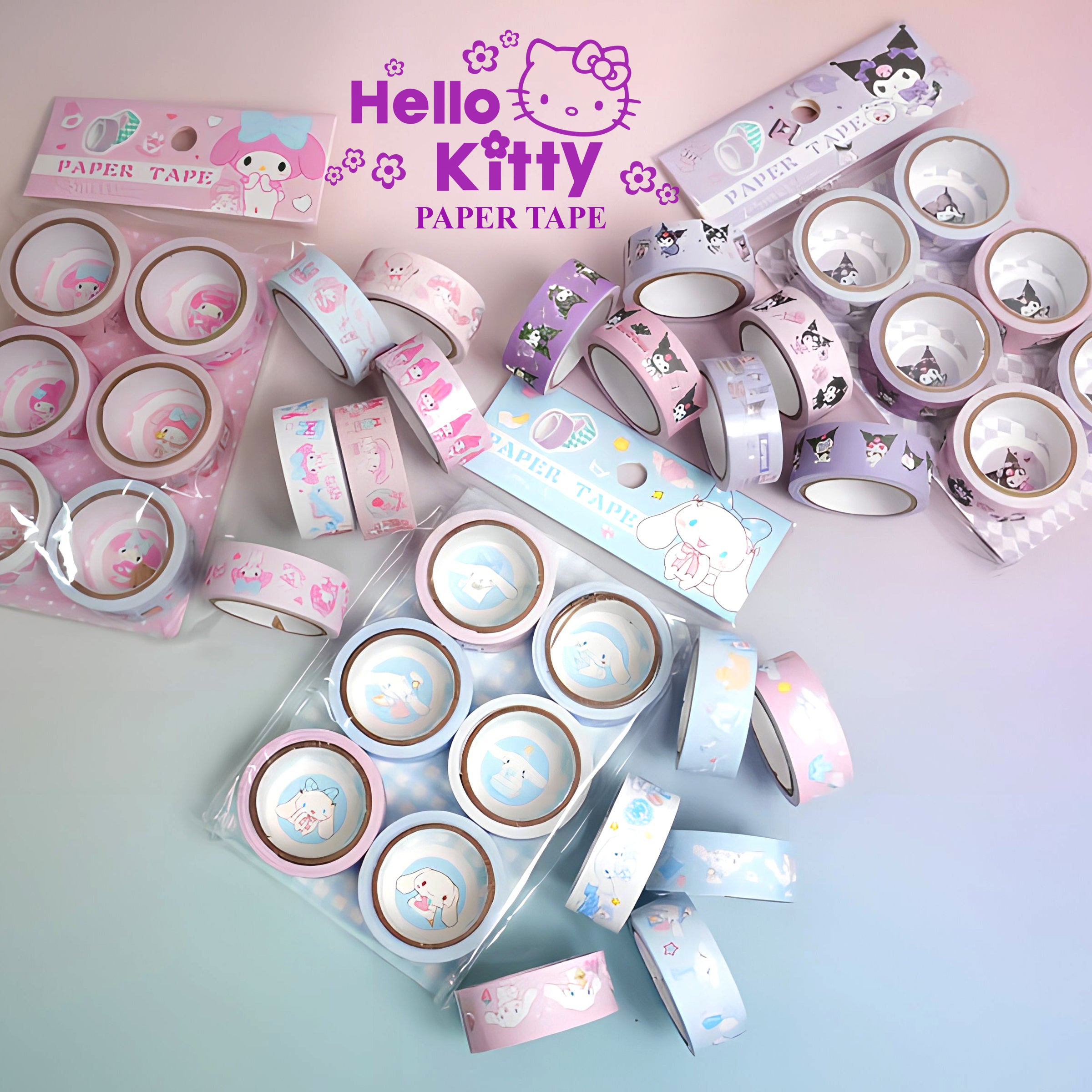 Washi Tape Sanrio line Characters 6 Rolls Pack