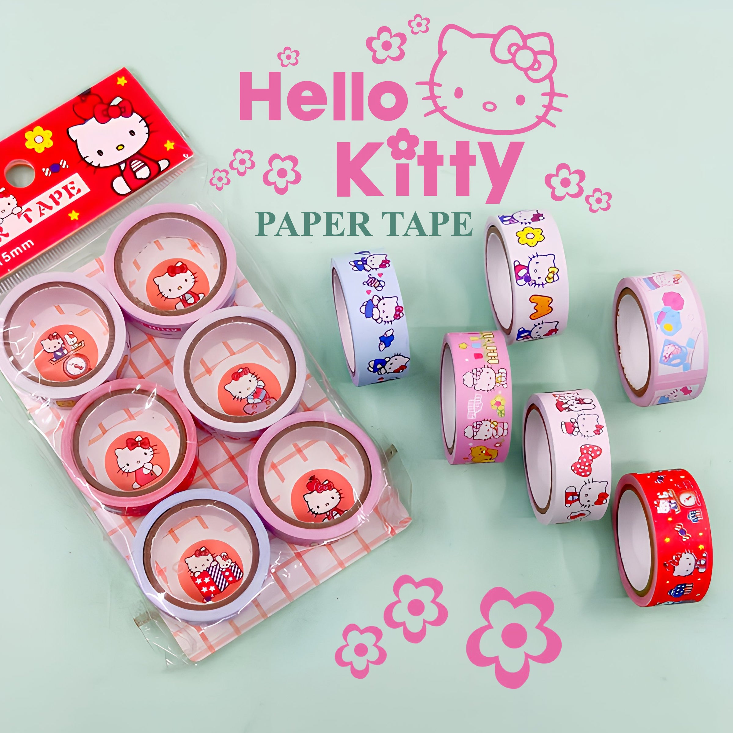 Washi Tape Sanrio line Characters 6 Rolls Pack