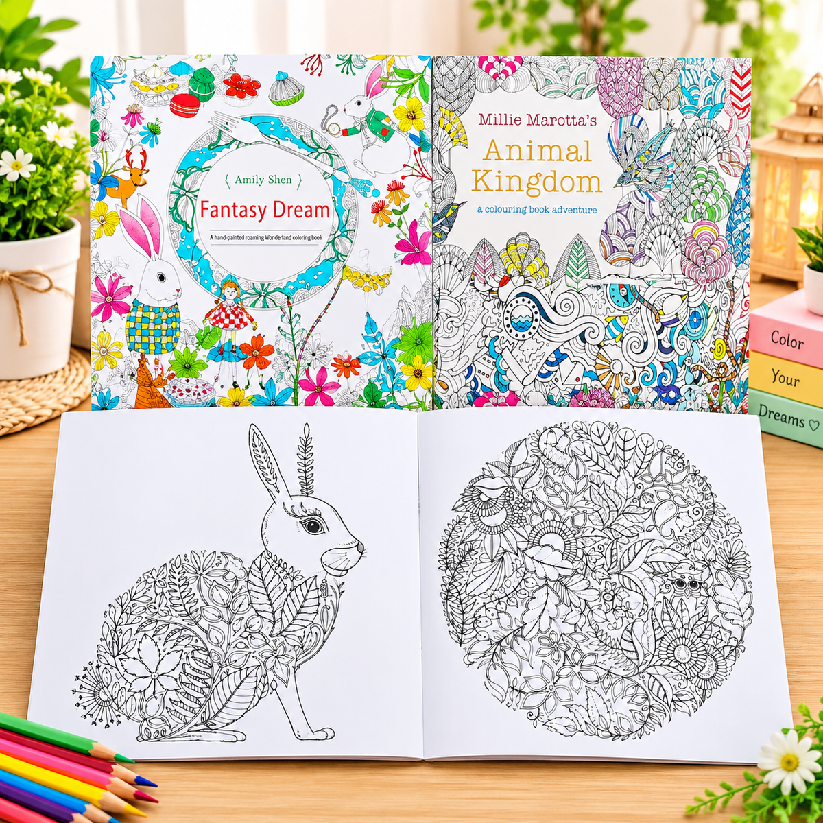 8 Different Adult Coloring Books Pack