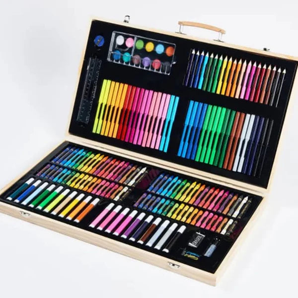 Wooden Box Kids Art Set – 220 Pcs