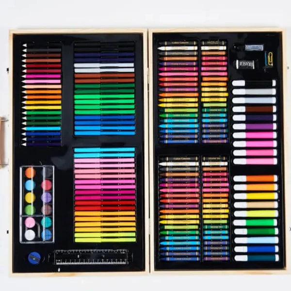 Wooden Box Kids Art Set – 220 Pcs
