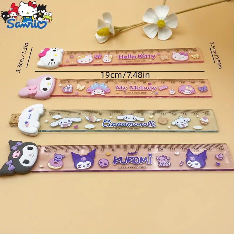 Sanrio Line Kuromi My Melody Hello Kitty Plastic Ruler for Kids