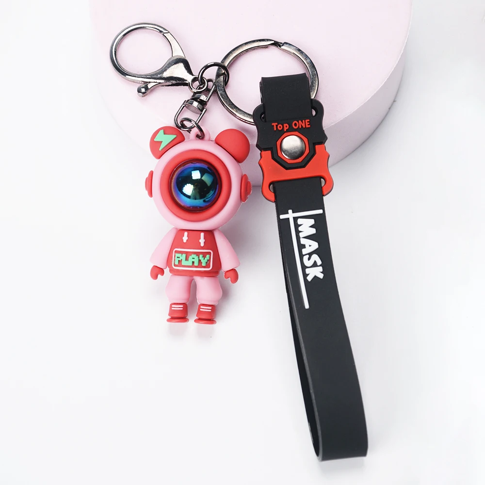 Small Size Silicone Astronaut Space Robot Keychain