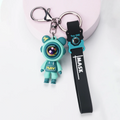 Small Size Silicone Astronaut Space Robot Keychain