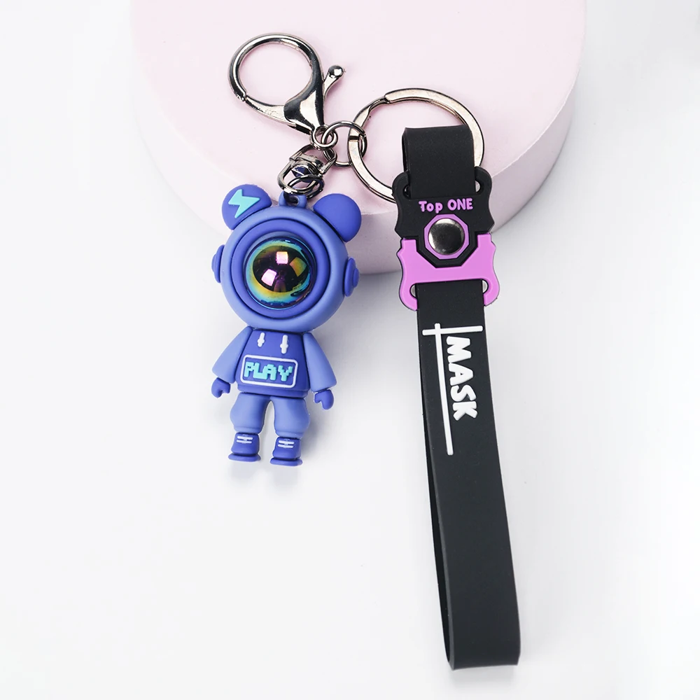 Small Size Silicone Astronaut Space Robot Keychain