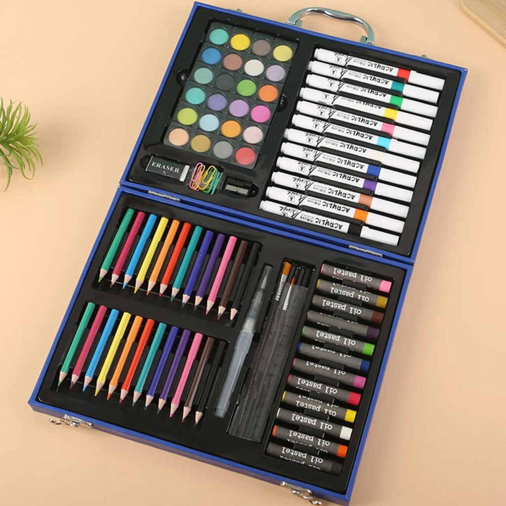 Non-Toxic Kids Art Set – Coloring, Drawing & Painting Kit – 88 Pcs