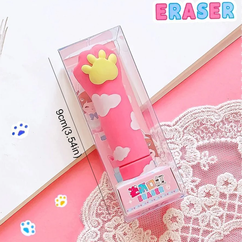 Cat Paw Lipstick Shaped Eraser - Kids Fun Stationery