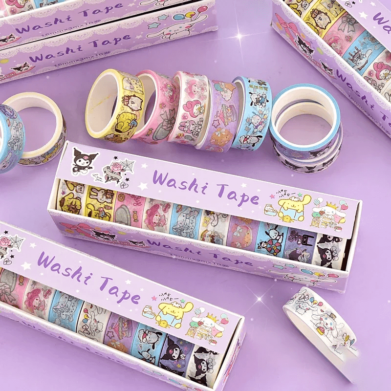 Cute Sanrio Washi Tape Set – 10 Rolls