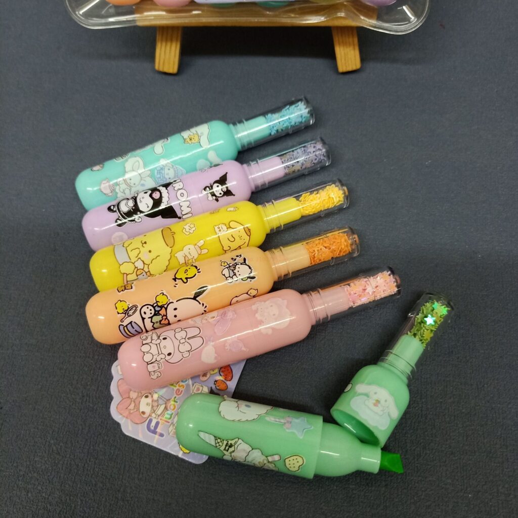 Sanrio line – Bottle Shape Mini Highlighter Set – Pack of 6