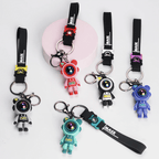 Small Size Silicone Astronaut Space Robot Keychain